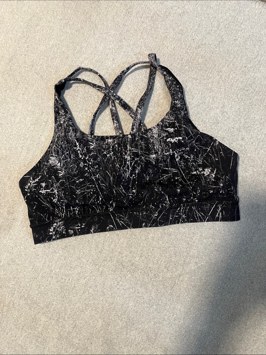 lululemon athletica Other - Lululemon Black Marble Print Strappy Sports Bra